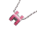 Hermes Necklace Mini Pop Metal Silver Pink