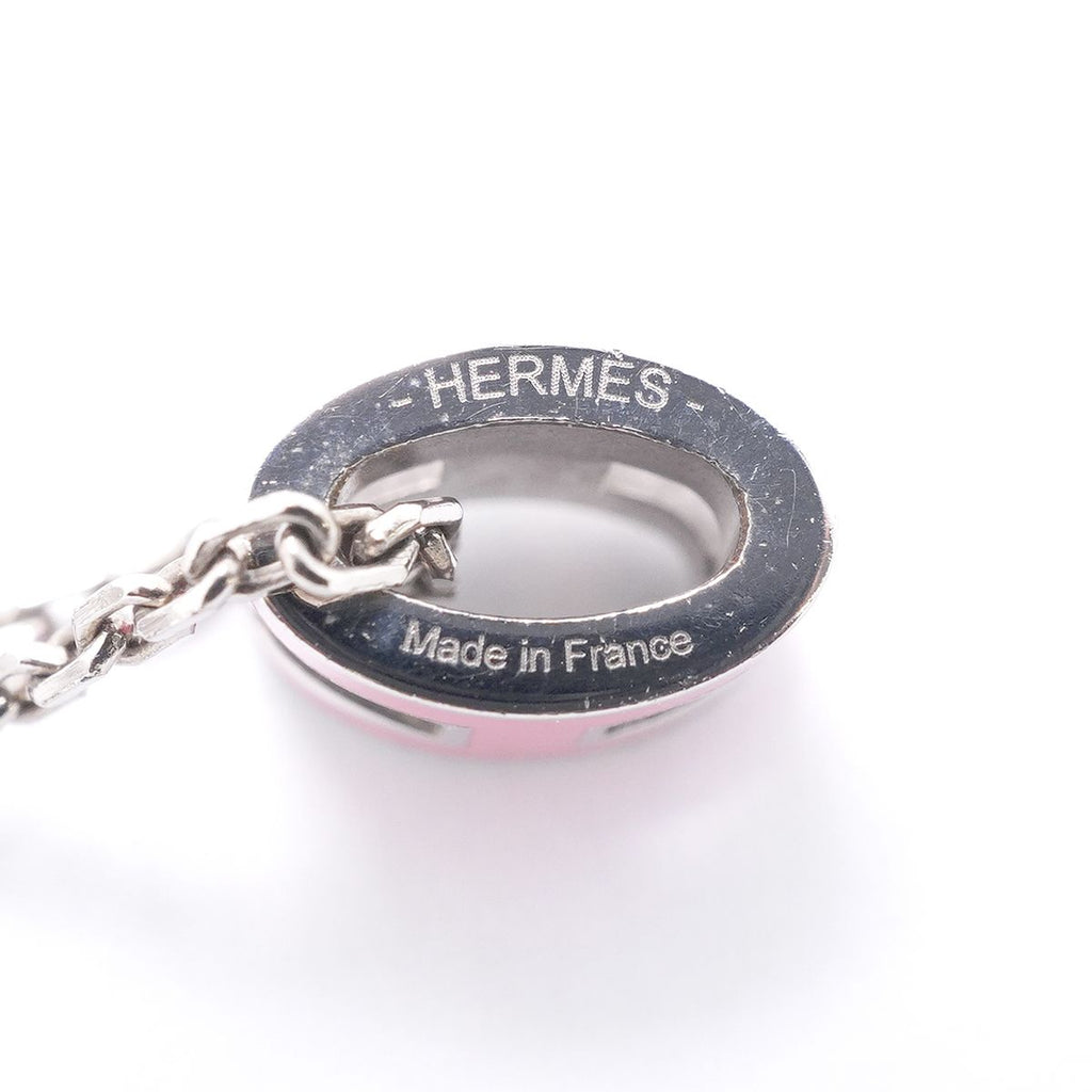 Hermes Necklace Mini Pop Metal Silver Pink — view 5