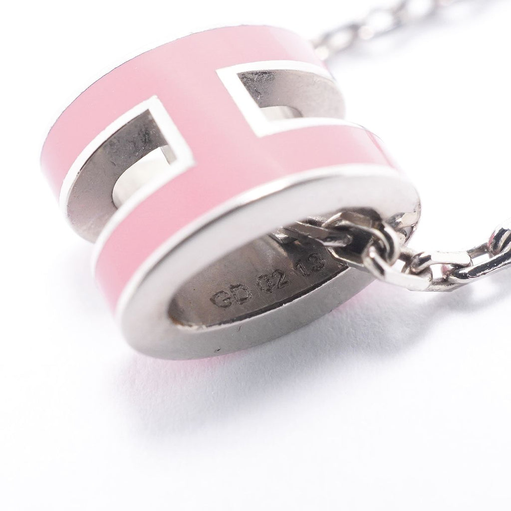 Hermes Necklace Mini Pop Metal Silver Pink — view 6