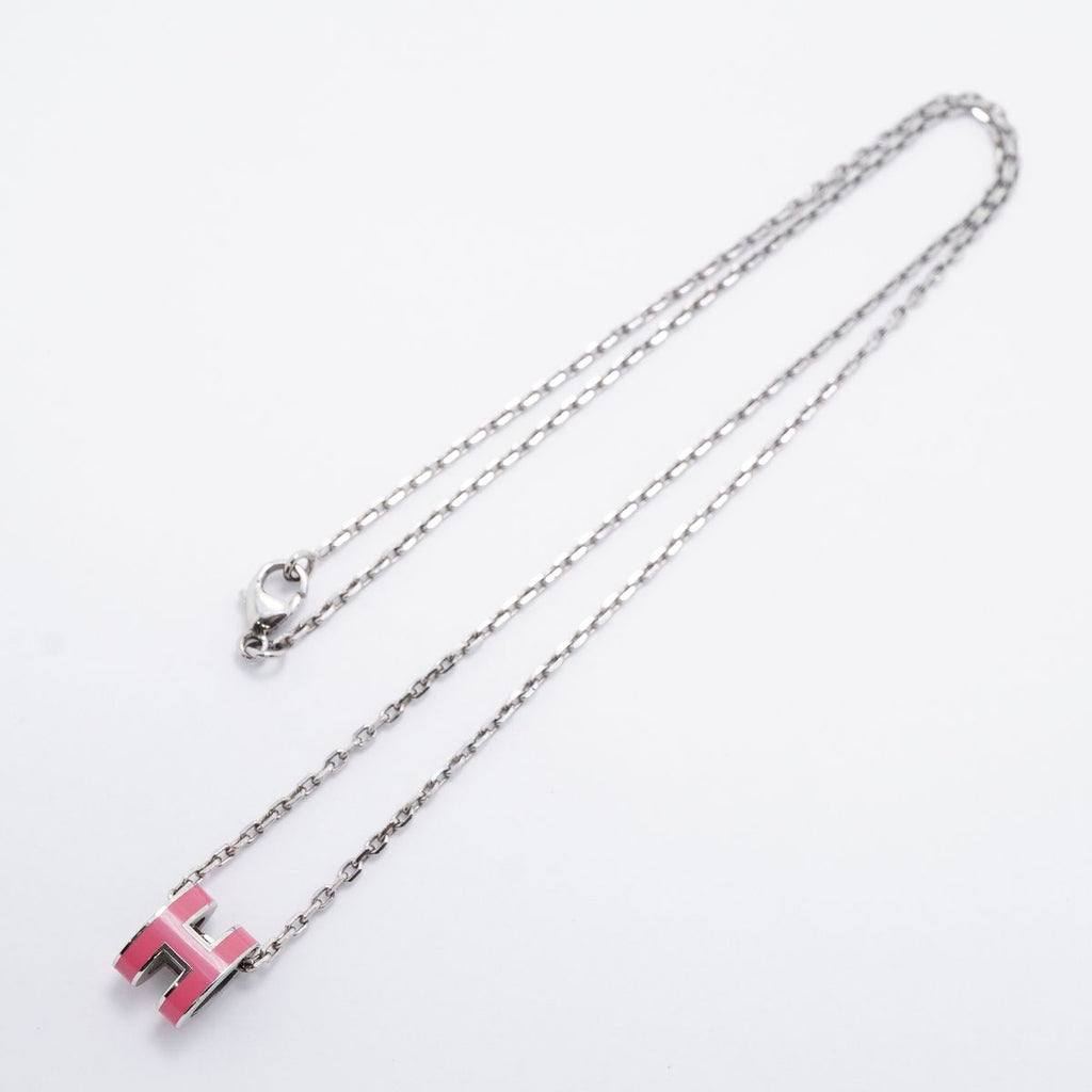 Hermes Necklace Mini Pop Metal Silver Pink — view 3