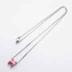 Hermes Necklace Mini Pop Metal Silver Pink — view 3