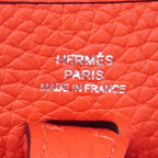 Hermes Shoulder Bag Evelyne TPM Taurillon Clemence Rouge Pimare Silver — view 5