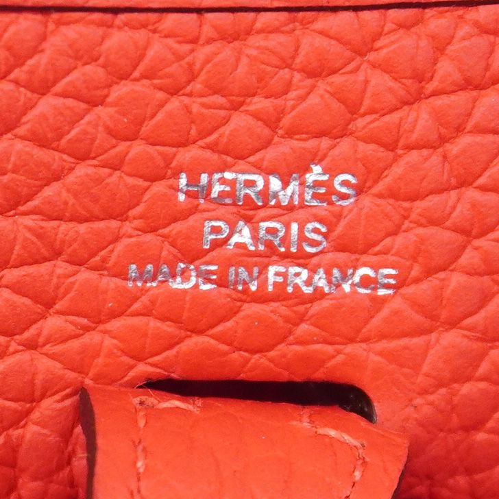 Hermes Shoulder Bag Evelyne TPM Taurillon Clemence Rouge Pimare Silver — view 5