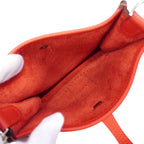 Hermes Shoulder Bag Evelyne TPM Taurillon Clemence Rouge Pimare Silver — view 4