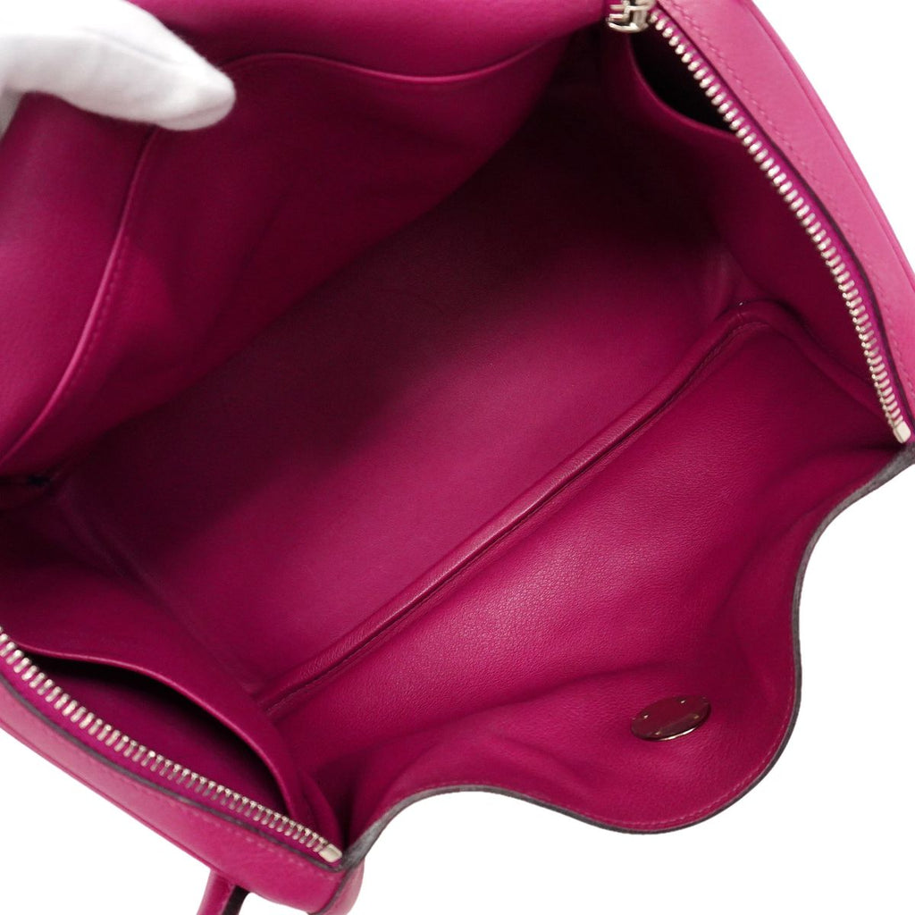 Hermes Handbag Lindy 30 Evercolor Rose Purple Silver 2-Way Bag — view 4