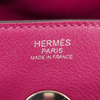 Hermes Handbag Lindy 30 Evercolor Rose Purple Silver 2-Way Bag — view 5