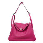 Hermes Handbag Lindy 30 Evercolor Rose Purple Silver 2-Way Bag