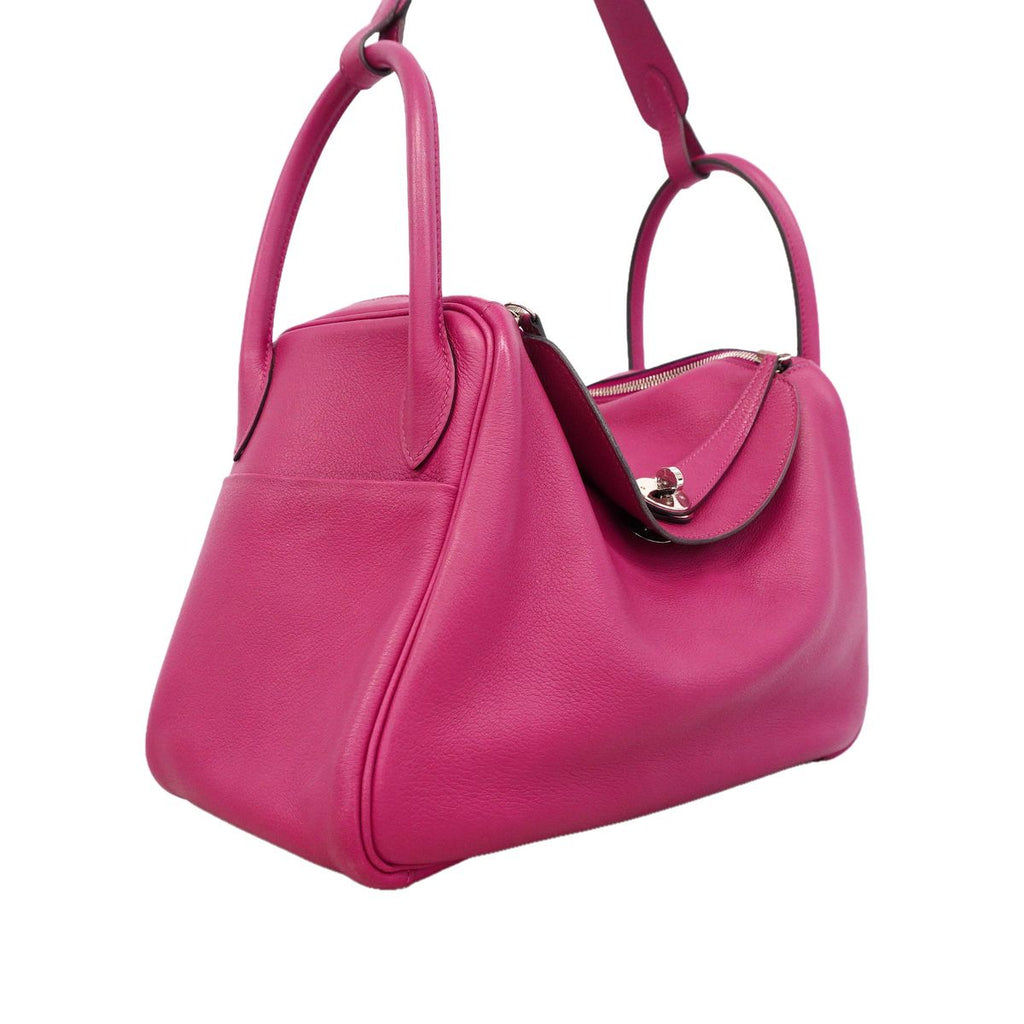 Hermes Handbag Lindy 30 Evercolor Rose Purple Silver 2-Way Bag — view 2