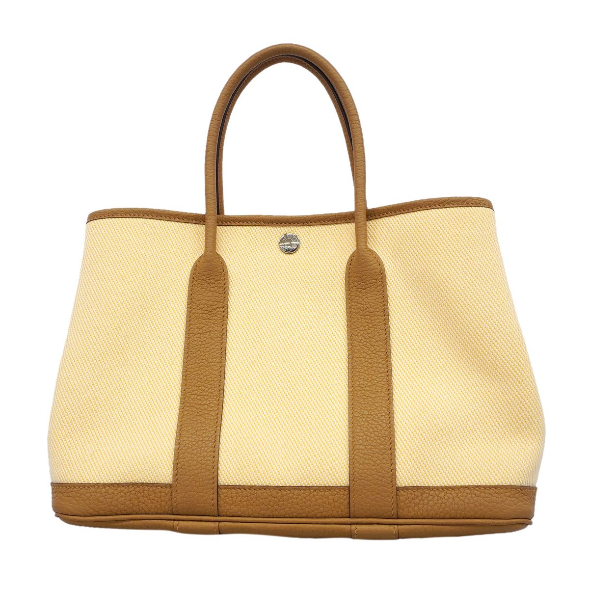 Hermes Tote Bag Garden Party TPM Toile H Chai Silver