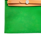 Hermes Handbag Herbag Zip PM Toile Officier Green Natural Silver — view 7