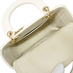 Dior Handbag Lady Leather White Champagne Gold 2-Way Bag — view 4