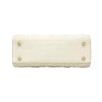 Dior Handbag Lady Leather White Champagne Gold 2-Way Bag — view 3