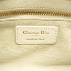 Dior Handbag Lady Leather White Champagne Gold 2-Way Bag — view 5