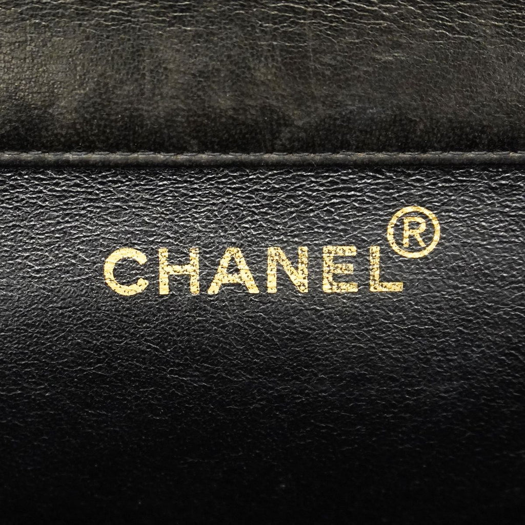 Chanel Shoulder Bag Quilted Face Lambskin Black Gold — view 5