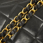 Chanel Shoulder Bag Quilted Face Lambskin Black Gold — view 8