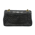 Chanel Shoulder Bag Quilted Lambskin Black Gold — view 8