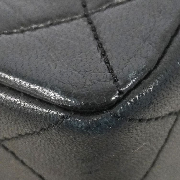 Chanel Shoulder Bag Quilted Lambskin Black Gold — view 6