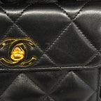 Chanel Backpack Quilted Lambskin Black Gold — view 8
