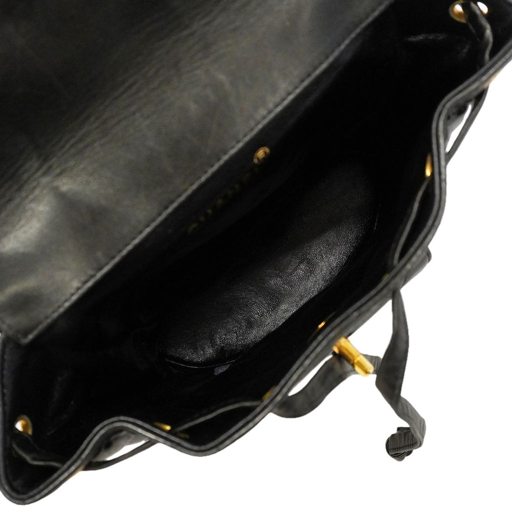 Chanel Backpack Quilted Lambskin Black Gold — view 4