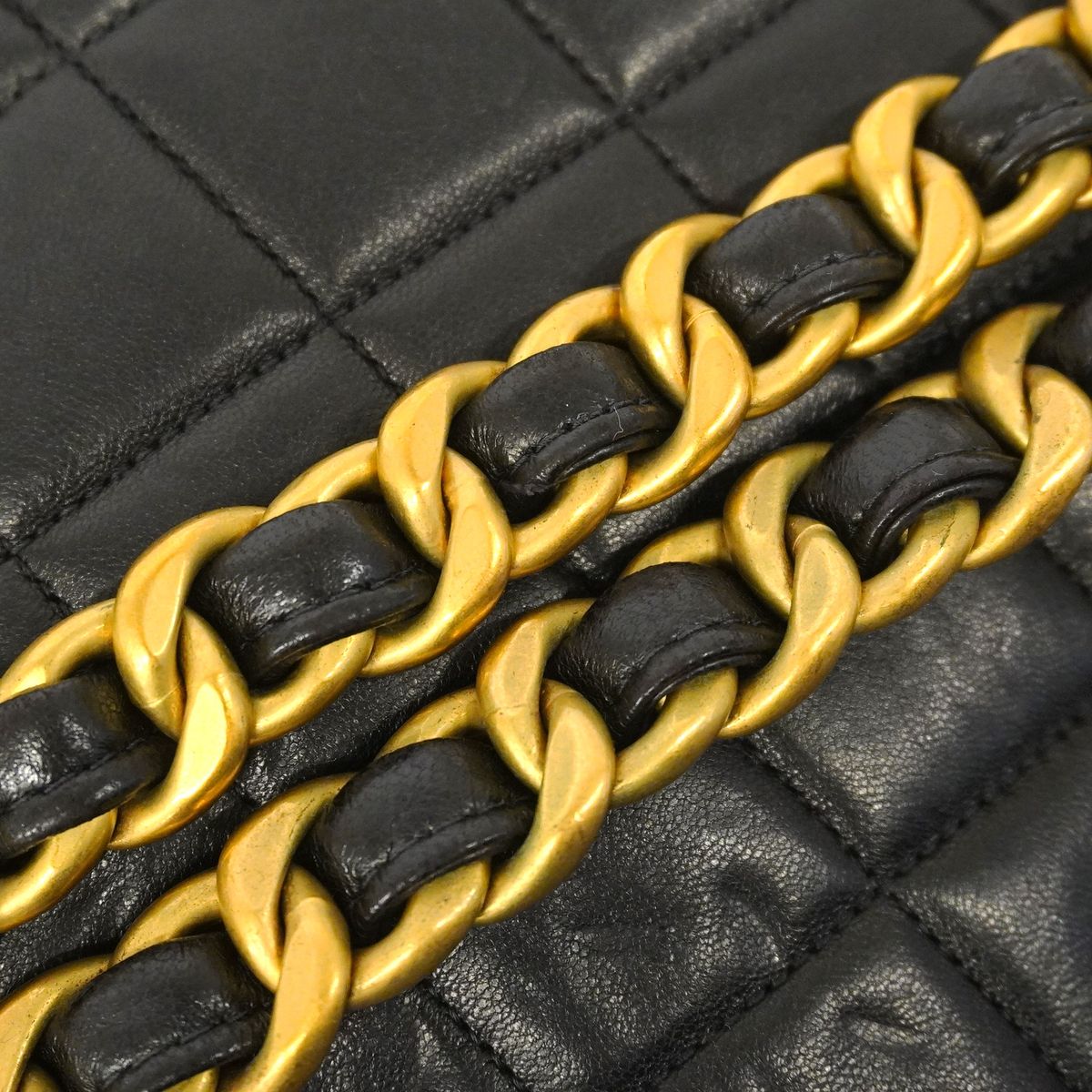Chanel Backpack Quilted Lambskin Black Gold — view 7