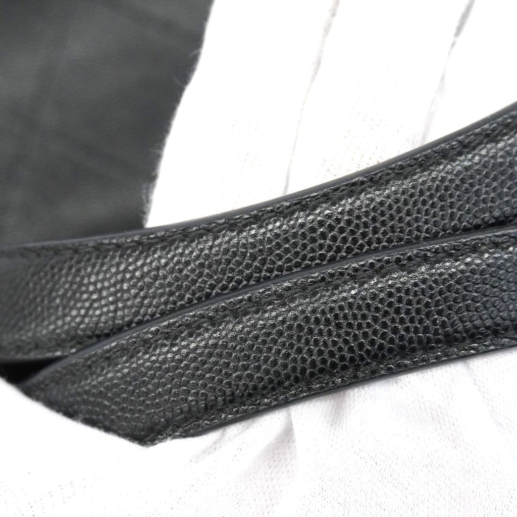 Chanel Chain Tote Bag Quilted Caviar Leather Black Silver 2-Way — view 7