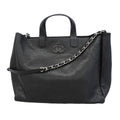 Chanel Chain Tote Bag Quilted Caviar Leather Black Silver 2-Way