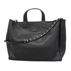 Chanel Chain Tote Bag Quilted Caviar Leather Black Silver 2-Way