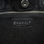 Chanel Chain Tote Bag Quilted Caviar Leather Black Silver 2-Way — view 5