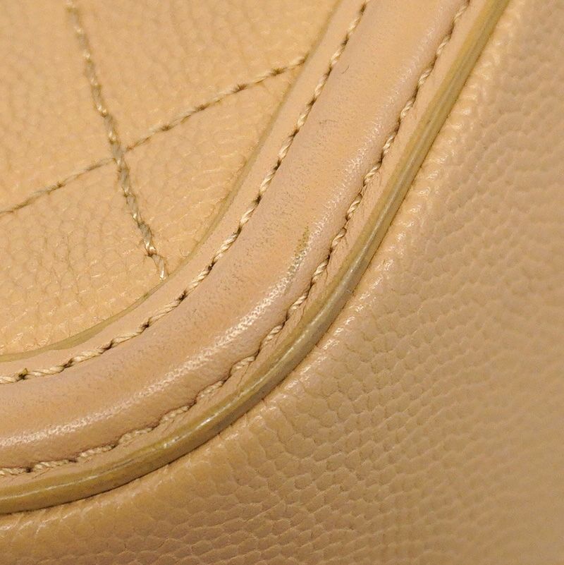 Chanel Vanity Bag CC Filigree Caviar Leather Beige Gold 2-Way Bag — view 6