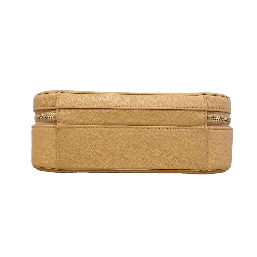 Chanel Vanity Bag CC Filigree Caviar Leather Beige Gold 2-Way Bag — view 3
