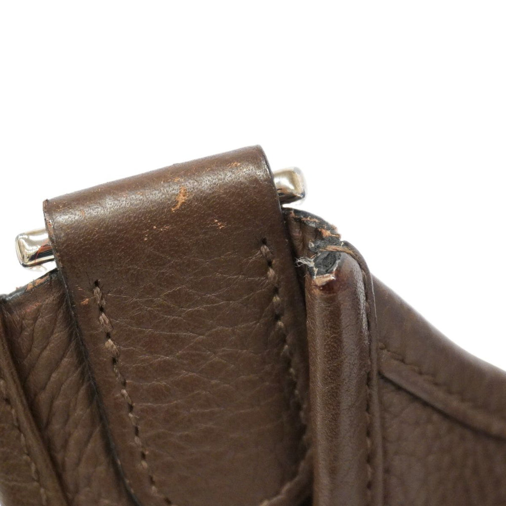 Hermes Shoulder Bag Evelyne Taurillon Clemence Havana Silver — view 7