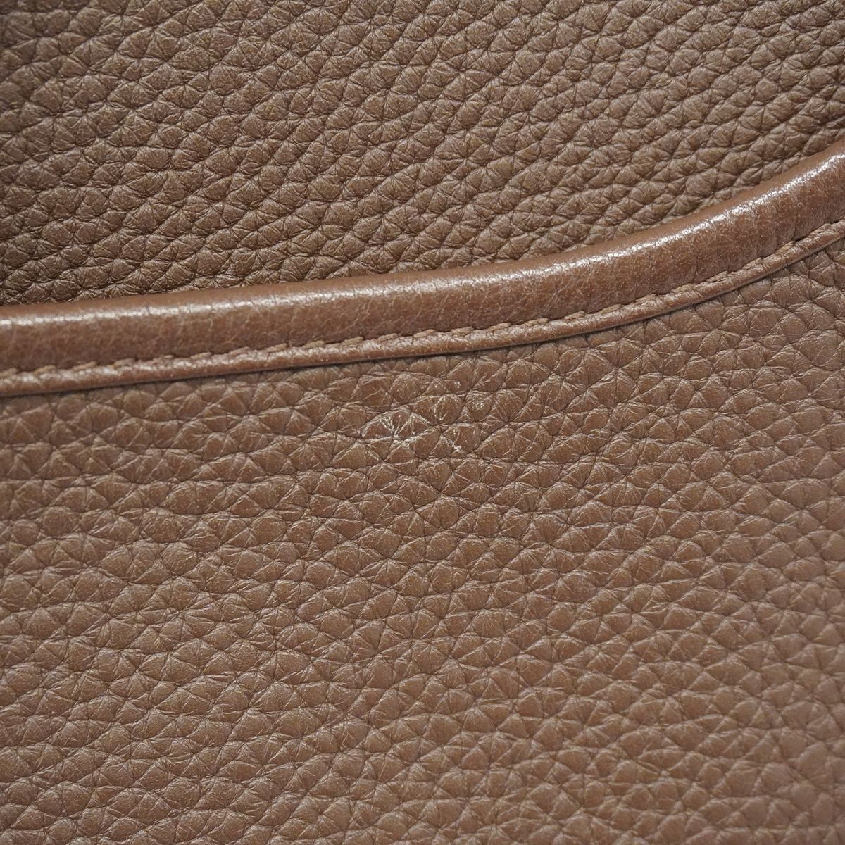 Hermes Shoulder Bag Evelyne Taurillon Clemence Havana Silver — view 8