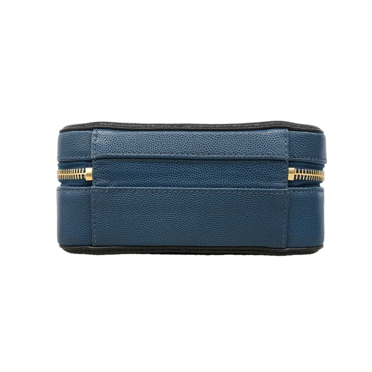 Chanel Handbag CC Filigree Caviar Leather Blue Black Gold 2-Way Bag — view 3