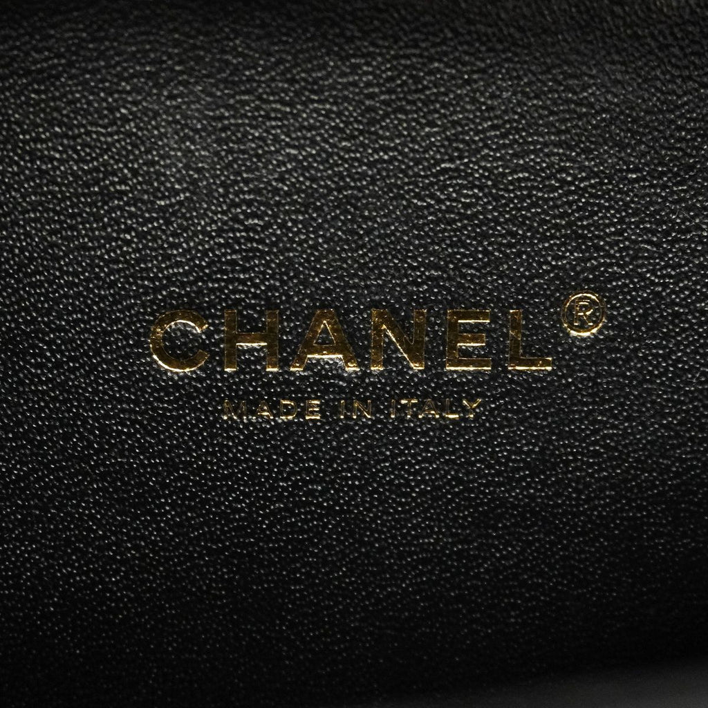 Chanel Handbag CC Filigree Caviar Leather Blue Black Gold 2-Way Bag — view 5