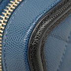 Chanel Handbag CC Filigree Caviar Leather Blue Black Gold 2-Way Bag — view 6