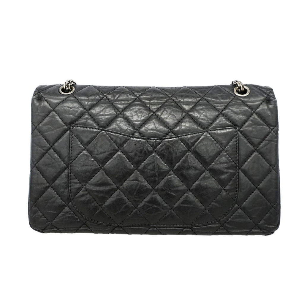 Chanel Shoulder Bag 2.55 Quilted Maxi Leather Black Silver — view 8