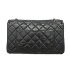 Chanel Shoulder Bag 2.55 Quilted Maxi Leather Black Silver — view 8