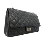 Chanel Shoulder Bag 2.55 Quilted Maxi Leather Black Silver — view 2