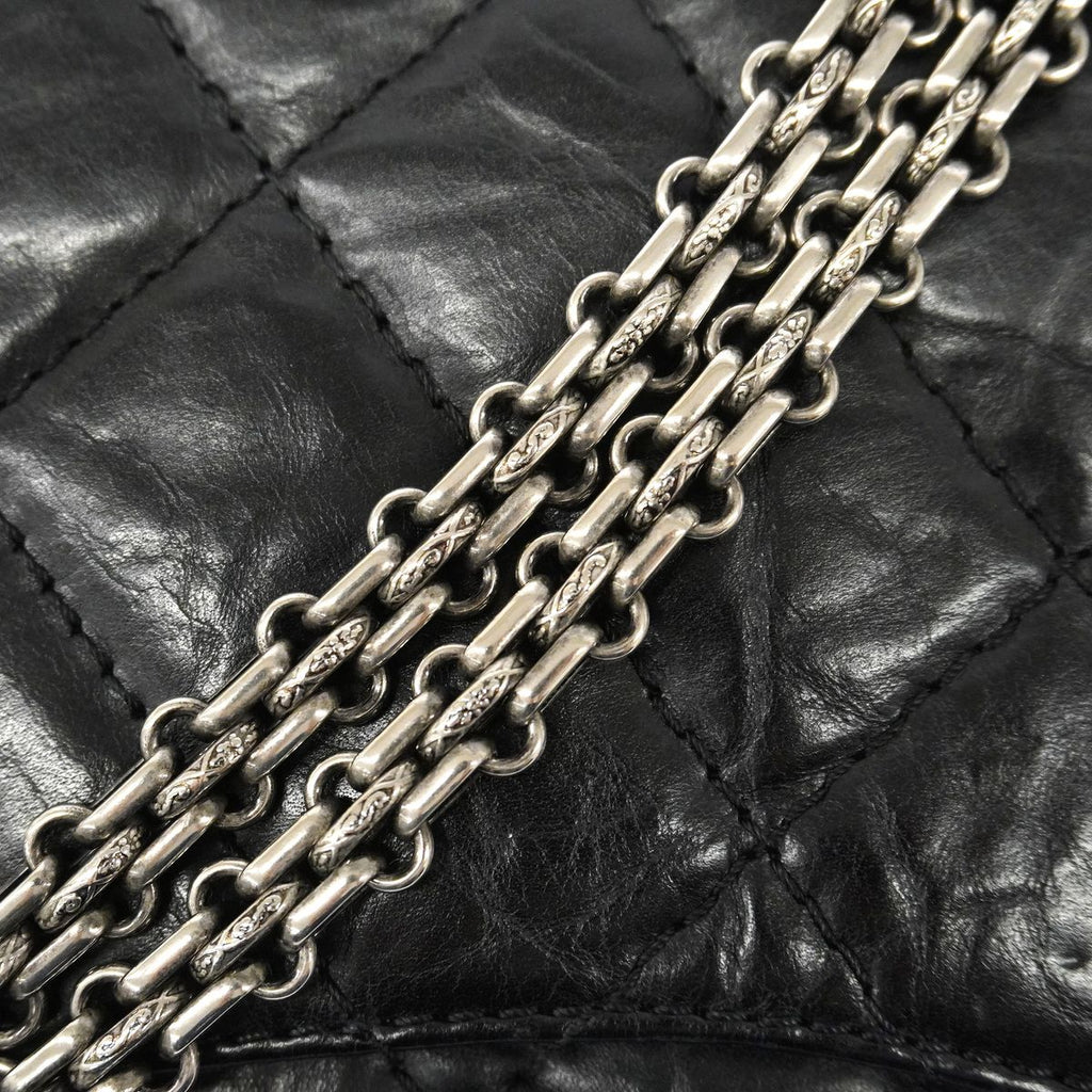 Chanel Shoulder Bag 2.55 Quilted Maxi Leather Black Silver — view 7