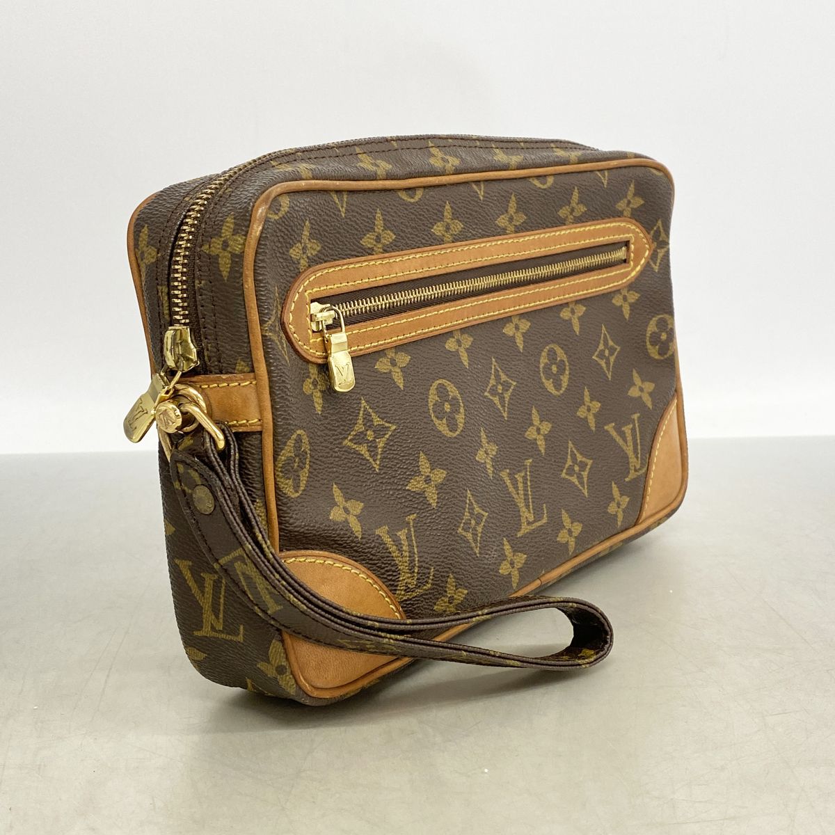 Louis Vuitton Clutch Monogram Marly Dragonne GM Brown — view 2