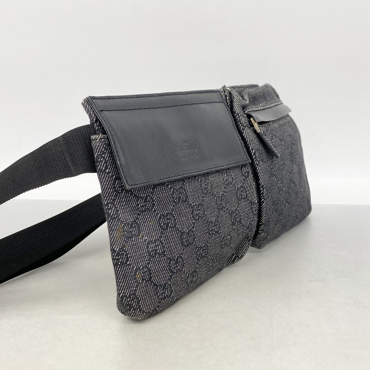 Gucci Waist Bag Denim Black Silver — view 2