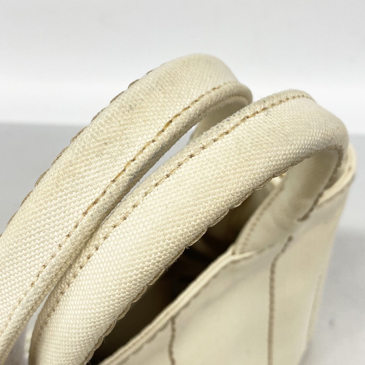 Prada Tote Bag Canapa Canvas Ivory Gold 2-Way — view 8