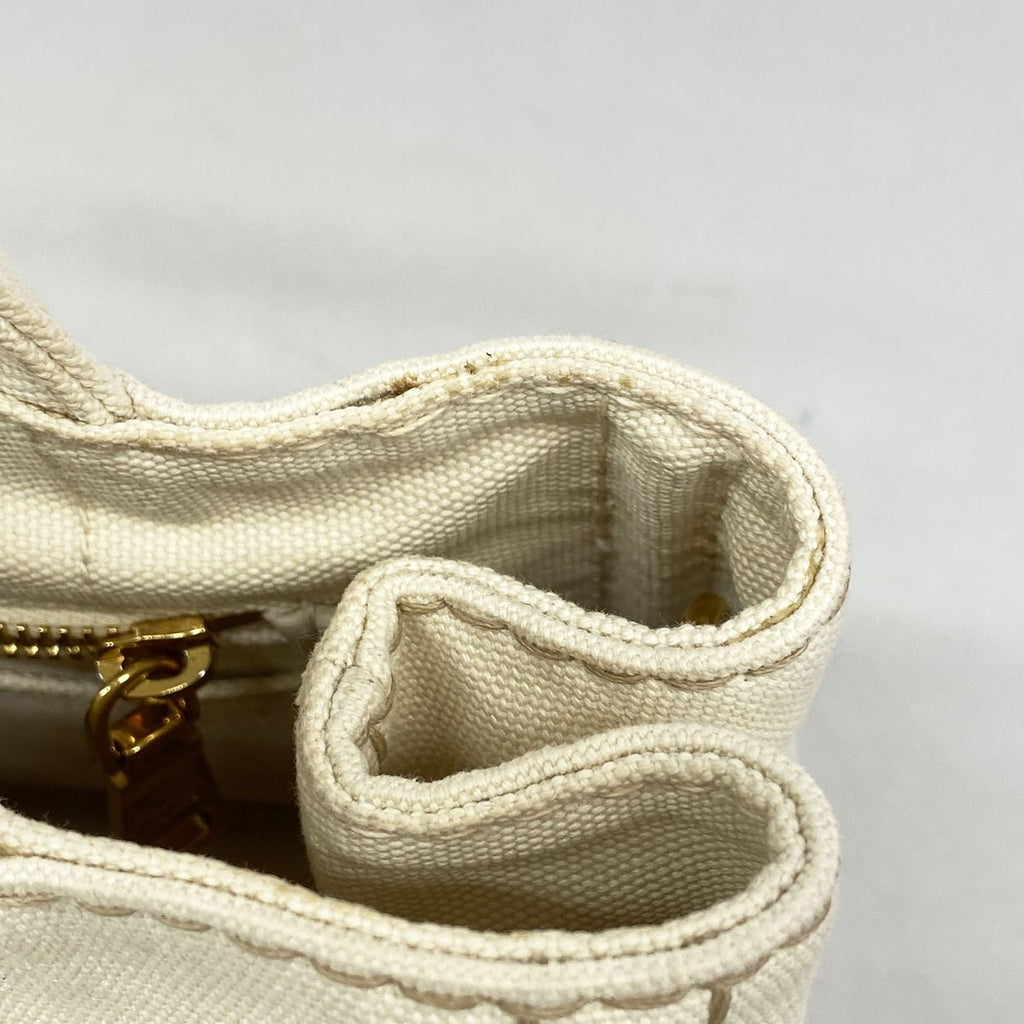 Prada Tote Bag Canapa Canvas Ivory Gold 2-Way — view 7