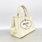 Prada Tote Bag Canapa Canvas Ivory Gold 2-Way — view 2