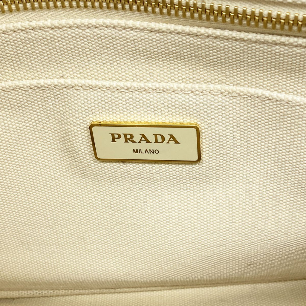 Prada Tote Bag Canapa Canvas Ivory Gold 2-Way — view 5