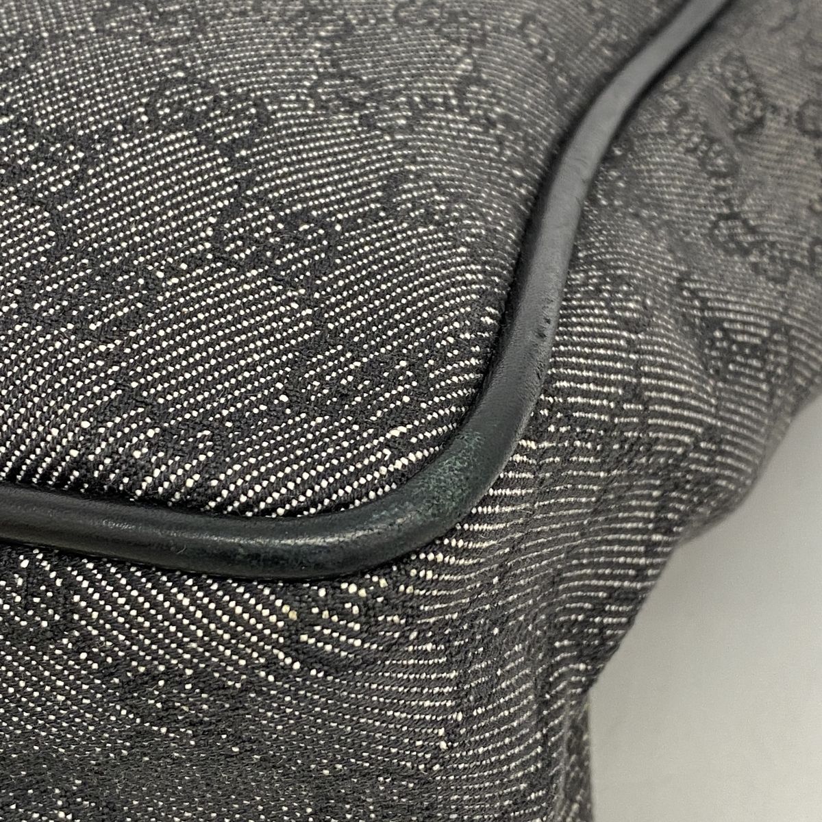 Gucci Tote Bag Denim Black Gold — view 6