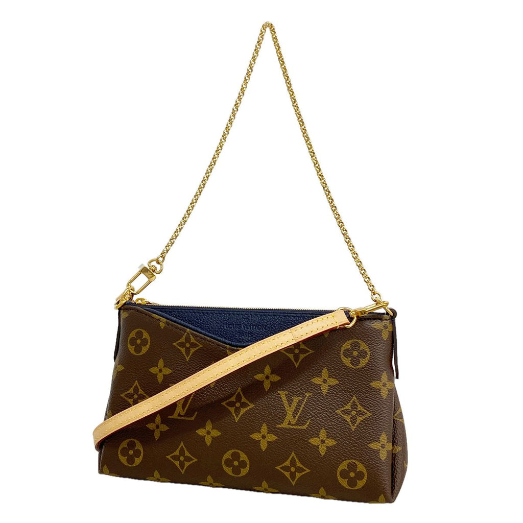 Louis Vuitton Shoulder Bag Monogram Pallas Clutch Blue Marine