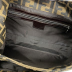 Fendi Shoulder Bag Zucca Nylon Canvas Brown Silver — view 4