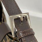 Fendi Shoulder Bag Zucca Nylon Canvas Brown Silver — view 7
