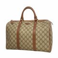 Gucci Handbag GG Supreme Brown Champagne Gold